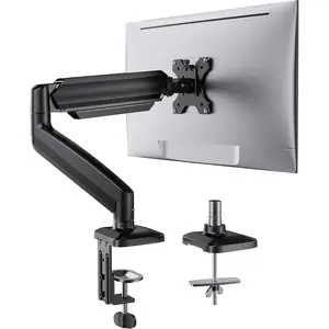 Single  Mount, Adjustable  Arm for 1334 Inch Screen Up to 22lbs, C-Clamp & Grommet Base,  Stand for Work and Gaming, VESA 75x75mm or 100x100mm