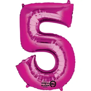 Pink 5 Number Balloon 34''
