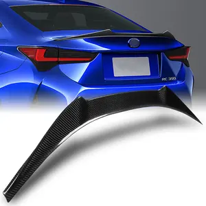 Real Carbon Fiber Rear Trunk Lid Spoiler Wing V-Style For 2015 - 2024 Lexus RC200t / RC300 / RC350 Coupe