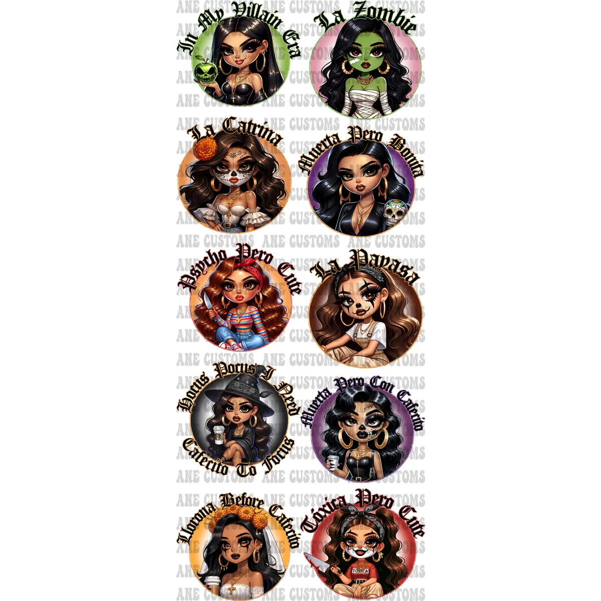 chicana halloween gang sheet
