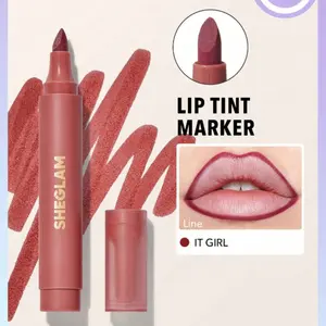 SHEGLAM Love Stained Lip Tint Marker Matte Wine Lip Stain Pen Highly Pigmented Long-Lasting