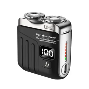 Portable Minimalist Electrict Shaver Traveller Mini Electric Beard Shaver Waterproof & Comfortable Double-Ring Magnetic Cutter