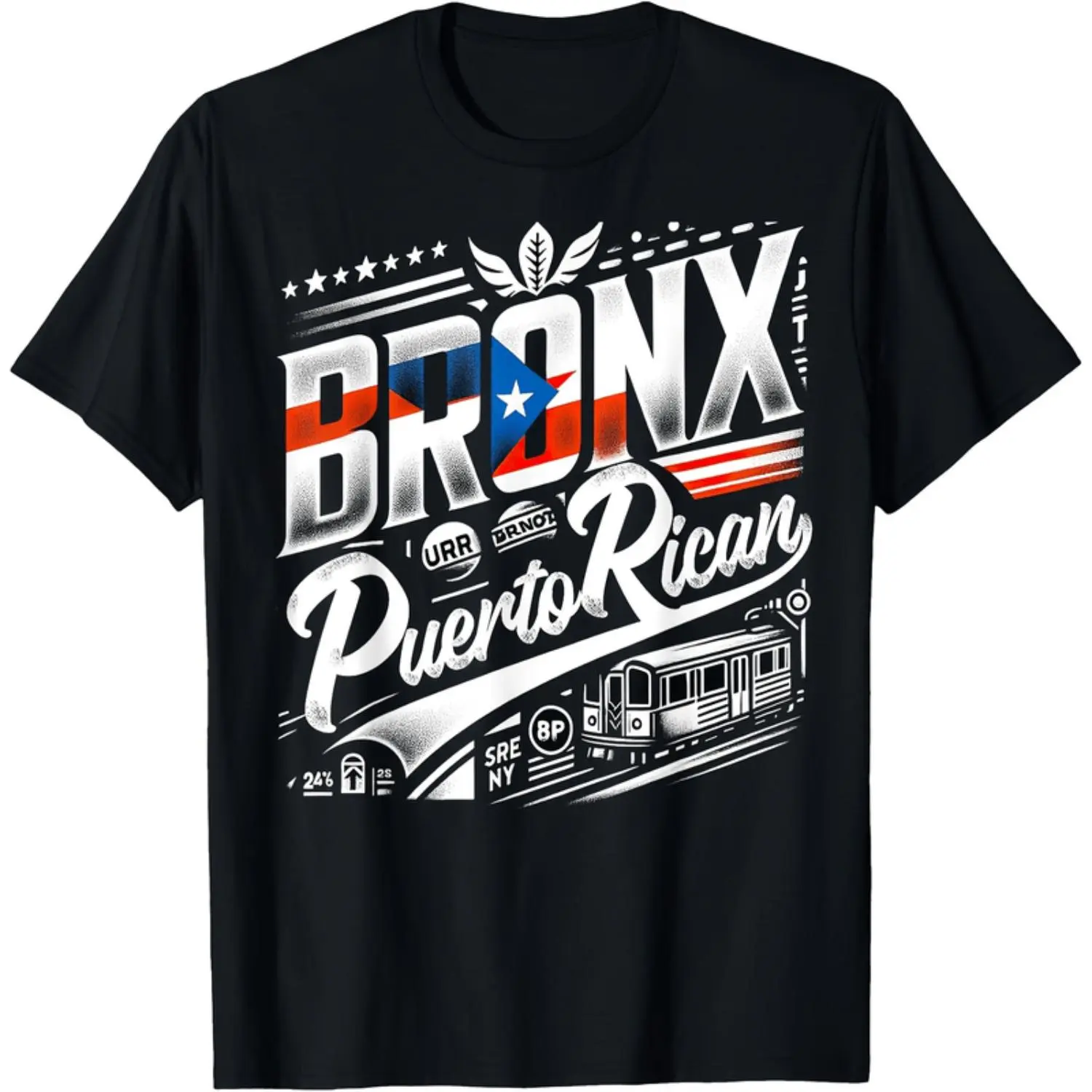 [Bronx Puerto Rican Pride Tee] 100% Cotton Bronx Puerto Rican Pride T-Shirt - Soft, Breathable, Cartoon Print Tee for Men - Machine Washable, Crew Neck, Short Sleeve