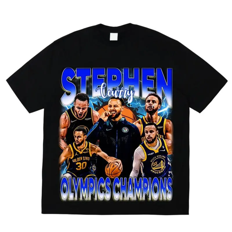 Noir Retro's Vintage Bootleg Stephen Curry Games 2024 T-shirt