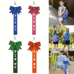 1pc Ribbon Cheerleader Ribbon Keychain with Rhinestones Bow for Cheerleader Bag Backpack Keychain For Bags