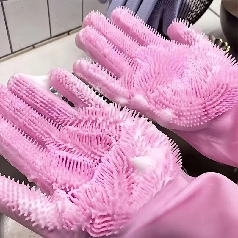 Kitchen cooking pots and utensils cleaning gloves, household cleaning gloves, Durable cleaning gloves, suitable for kitchen cleaning, bathroom cleaning, laundry, etc. Reusable, household supplies