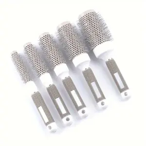 Hair Styling Tool Set, 5 Counts/set Round Brush for All Hair Types, Heatless Styling Tools for Women & Men