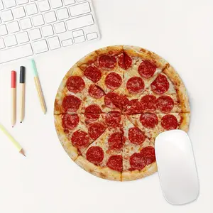 A casual mouse pad, shaped like pizza, laptop protective mat, study desk mat - durable non-slip base, office and gaming desktop accessory, an ideal gift for gamers