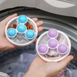 machine hair filter ball Xianleng 3 Pcs Random Color Pet Hair Lint Catcher Laundry Balls Floating Washing Machine Filter Detergent Booster Earthy Fragrance Versatile Cleaning for Clothes 3 Pack