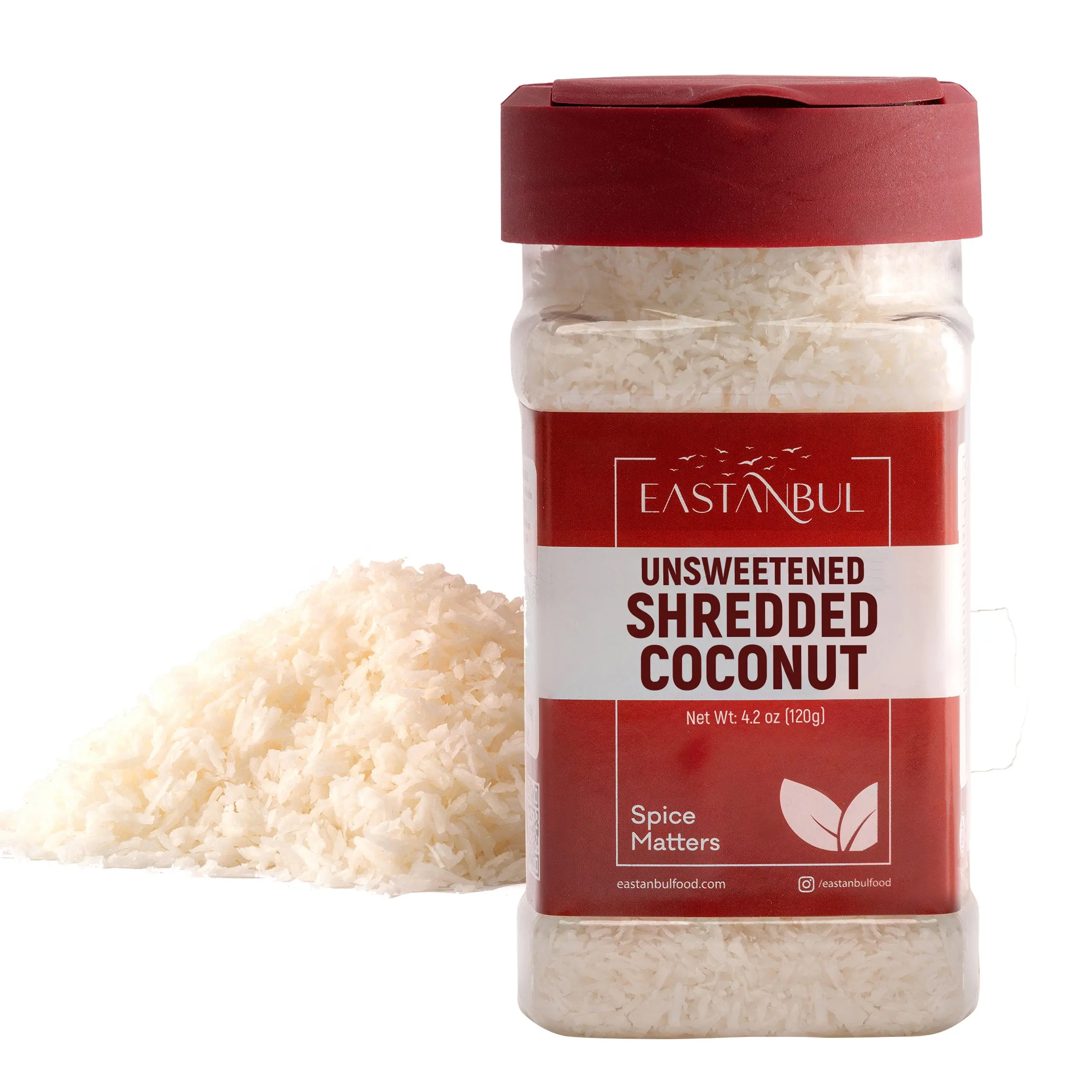 Eastanbul Shredded Coconut, Unsweetened Coconut Flakes, Sugar Free, 4.2oz Eastanbul Shredded Coconut, Unsweetened Coconut Flakes, Sugar Free, 4.2oz