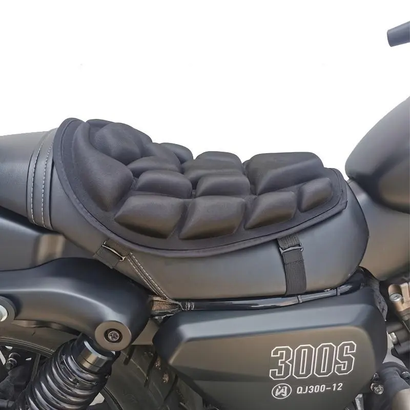 3D Wear-Resistant Cowhorn Motorcycle Seat Cushion, Breathable Shock-Absorbing Saddle Cover, Durable Textile Material, Universal Fit for Electric Scooters and Motorcycles, Anti-Slip, Motorcycle Accessories