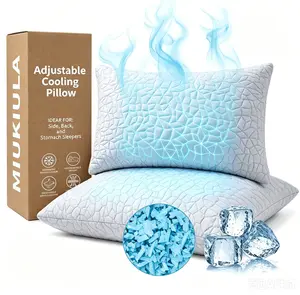Premium Shredded Memory Foam Pillow - Cooling, Adjustable Firmness, Strong Support, Soft & Comfortable, for Heat-Sensitive Side & Back Sleepers, Premium Memory Foam