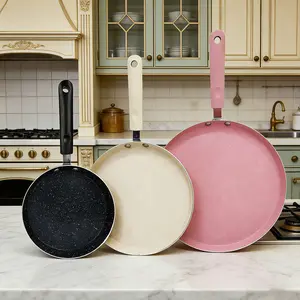 3-Piece Non-Stick Pancake Skillets Set, Ideal for Egg Omelettes & Thin Pancakes, Universal Induction Cookware, 8-9 Inch Diameter