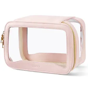 Telena Clear Makeup Bag Travel Toiletry Cosmetic Bag Portable Make Up Organizer for Women Waterproof Container Gift Compact Travel toiletry bag
