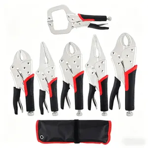 6-Piece Locking Pliers Set，Pliers with a locking mechanism，Fixing Tools，Mechanical Repair Tools，Long-nose pliers，With non-slip handle，tool kit set automechanic