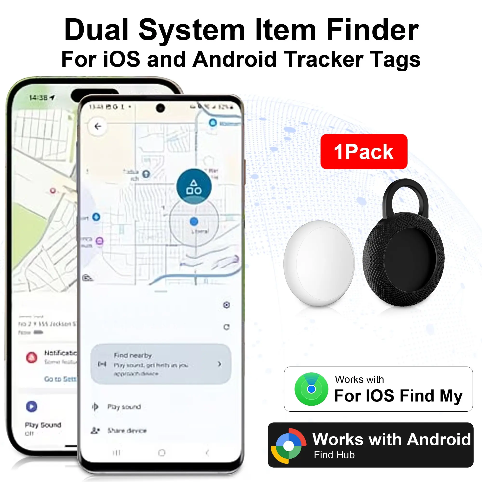 1PC Dual System iOS and Android GPS Tracker, GPS Tracking, GPS Vehicle Tracker, No Monthly Fee, Replaceable Battery, Waterproof Ip67, Magnetic Case, for Car, Bike, Motorcycle, Backpack, Luggage