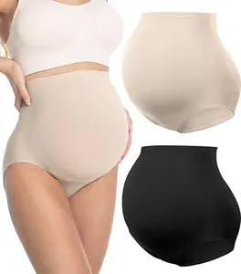 HOFISH Maternity Support Underwear for Women No Show Seamless Pregnancy Compression Shapewear Over Bump