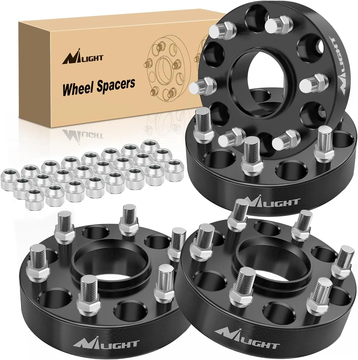 Nilight 4 Pcs CNC Processed Aluminum Alloy Hubcentric Truck Wheel Spacers - 1.5in, 6x5.5 Bolt Pattern, M14x1.5 Thread, 78.1mm Bore, Forged Adapters, Clearance Fix Car Accessories for 1999-2019 Chevy Silverado, GMC Sierra 1500