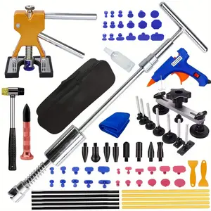 77pcs Paintless Dent Removal Kit with T-bar Dent Puller, Body Repair Dent Removal Tools,Professional Paintless Dent Repair Kit , Dent Puller For Cars,Comprehensive Car Dent Repair Kit
