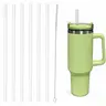 Replacement Straw Compatible with Stanley 40 oz 30 oz Cup Tumbler, 6 Pack Reusable Straws for Stanley 40 oz Tumbler with Handle, Straws with Cleaning Brush for Stanley Accessories, Plastic, Clear