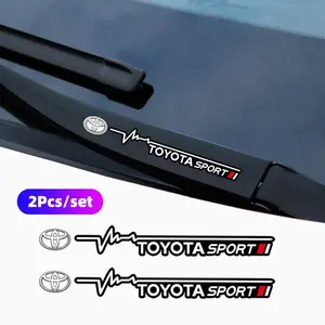 2Pcs Car Body Stickers Windshield Wiper Decals Accessories For Toyota Corolla Yaris Aygo Prius CHR Camry Auris Avensis Land Cruiser Prado 4Runner Hilux Harrier Avalon Venza Fortuner Verso Sienna Mirai