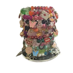 Junk charm beaded bracelet