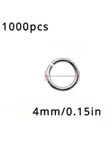 1000 pieces of 304 stainless steel open ring and jump ring set, suitable for jewelry making and necklaces, wholesale, handmade keychains, craft production, handmade gifts, handmade gifts, Crafting Supplies, Jump Rings For Jewelry Making