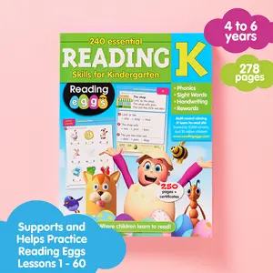 Kindergarten Reading Workbook Ages 4–6: 240 Essential Reading Lessons – Phonics, Sight Words, Handwriting, Reading Practice & Comprehension, Yearly Planner, 278 Full-Color Pages – Reading Eggs
