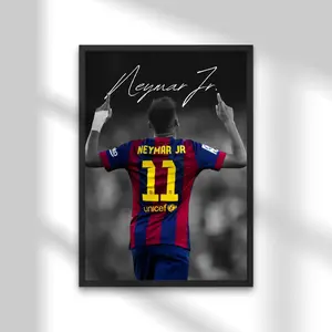(No Frame) Neymar Poster, Neymar Jersey, Barca 2014-2015 soccer legend, High-Quality Neymar Inspired Art