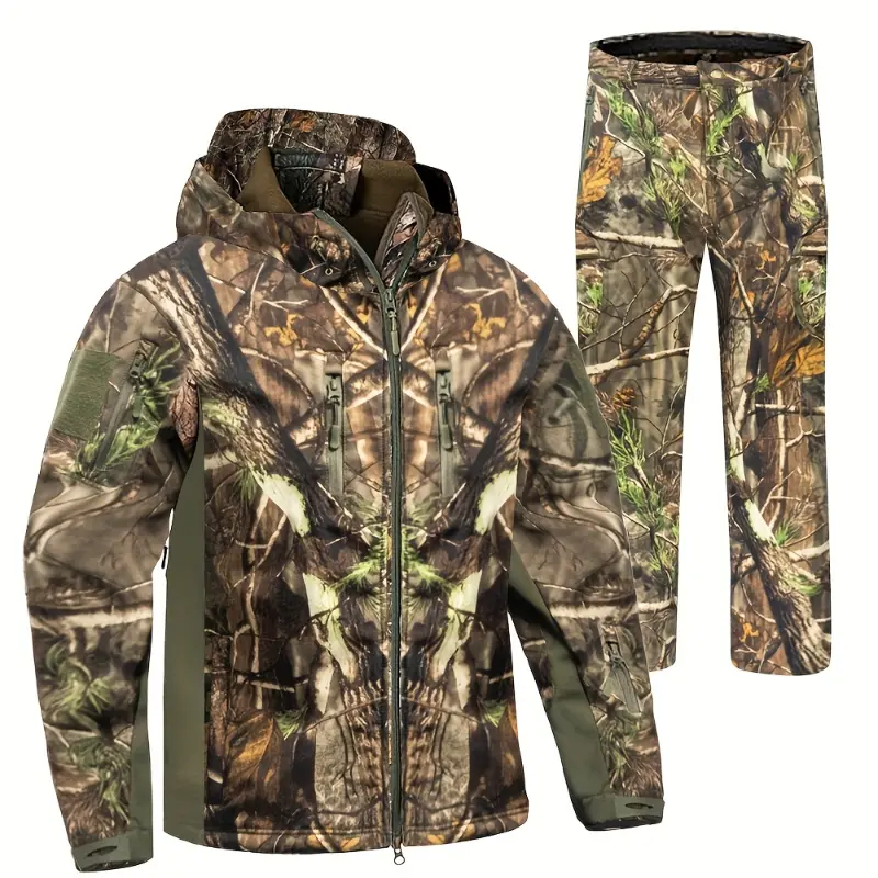Camo Hunting Clothes for Men, Quiet Warm Hunting Jacket And Pants, Water Resistant Hunting Suit for Deer Duck Bow Hunt