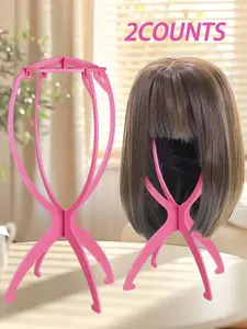 Solid Color Wig Stand, Portable Folding Wig Stand, Hair Wig Display Stand, Wig Head Holder, Mannequin Head Stand, Hair Extensions & Wigs Accessories