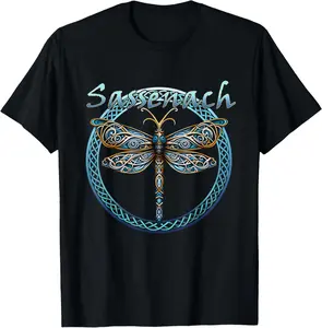 Sassenach Gàidhlig Dragonfly Scots Outlander Casual Short Sleeve Cotton Tee