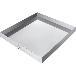 【Father's Day】VEVOR 32 x 30 x 2.5 Inch Washing Machine Pan 18 GA Thickness Galvanized Steel Heavy Duty Compact Washer Drip Tray with Drain Hole & Hose Adapter