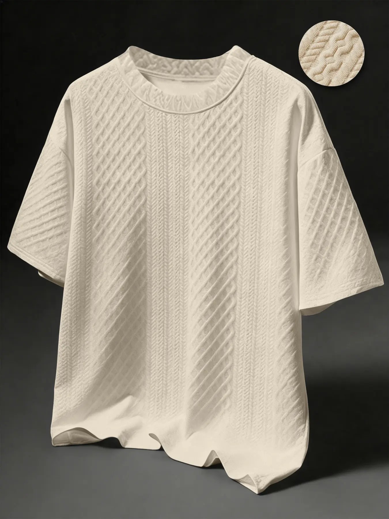 Men's Summer Casual Plain Textured Round Neck T-Shirt, Breathable Comfort, Fashionable Multi-Color Options, Essential Daily Wear