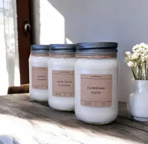 Mason Jar Farmhouse Soy Wax Candle The Black Barn Co