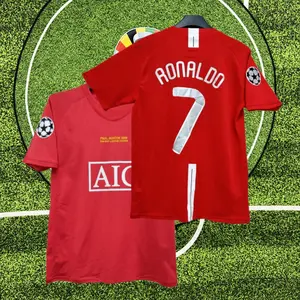 C.Ronaldo #7 Classic Retro 2007-08 Home Kit Fan Edition Adult Short-Sleeve Breathable Quick-Dry Soccer Jersey
