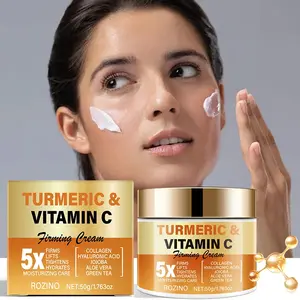 Rozino Turmeric Vitamin C Firming Cream 50g, 5x Revitalizing, Collagen Lifting, Hyaluronic Acid Moisture, Jojoba, Face Care