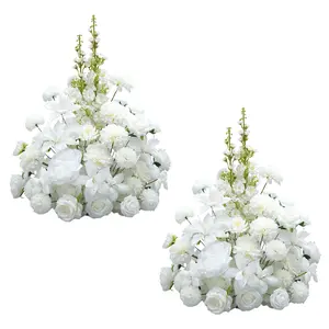 A9020 2pcs White Floral Arrangement Table Centerpieces Wedding Reception Aisle Decor