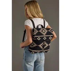 Black, Taupe & Cream Aztec Backpack