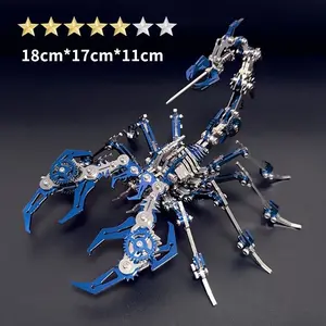 3D Puzzle Kit - Stainless Steel Metallic Scorpion Figure, Magnetic Color Maze, Travel Wooden Memory Game, Broken Glass Filter House, Landscape Jigsaw, Rotating Plastic Board with Drawers for Kids & Gift-Givers