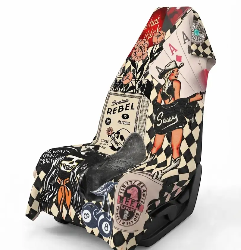 Western Cowboy Skull Leopard Print Car Seat Cover - Quick-Dry Sweat Towel Protector, Automotive Interior Accessory for Gym, Beach Car Seats Cover Car Accessories