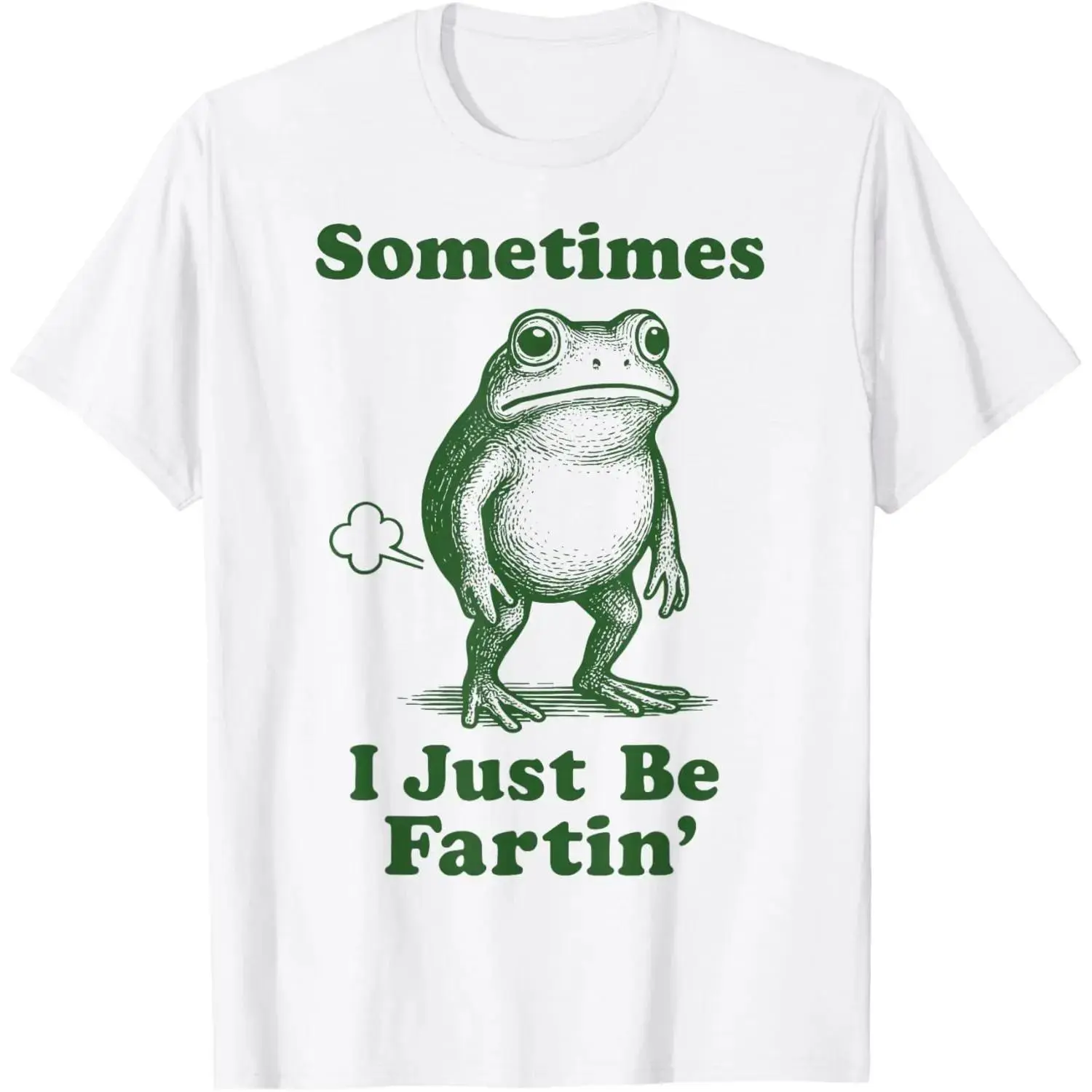 Women's Funny Frog Graphic T-Shirt - Smooth Cloud-Soft Basic Cotton Casual Top, Simple Loose-Fit Round Neck Short-Sleeve for Daily Wear