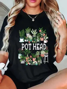 100% Cotton Plant Lover And Gardener: Pot Head Succulent Short Sleeve T-Shirt