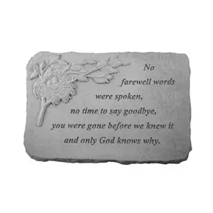 212 MAIN Cast Stone Outdoor Grief Memorial Stone - Wall Mount, Weatherproof, 15x10 in, Bird’s Nest Design, Non-Inscribed