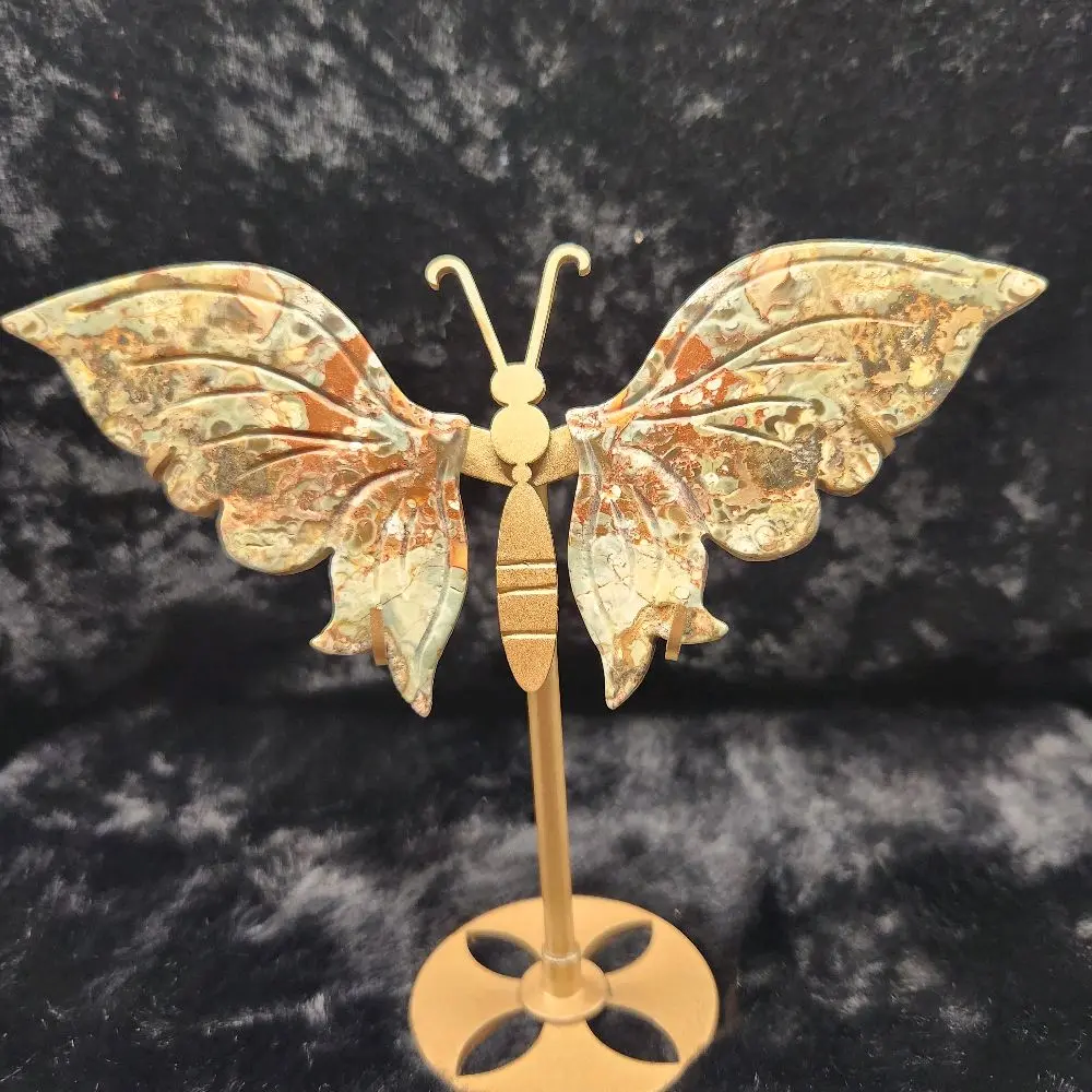 Natural Gemstone Butterfly Wings Decorative Figurine for Home Decor and Collectibles