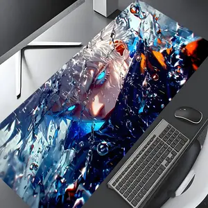 Funny Anime Cool Guy Design Large Gaming Mouse Pad, Beautiful Desktop Protection Mat, Rubber Non-Slip Edges, Multi-Size Options for Laptops and Desktops, Great Gift for Boys, Girls and Kids