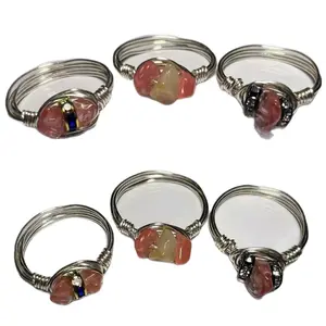 Echo Rises Wire Wrapped Crystal & Beaded Rings - Handcrafted