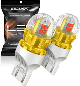 SEALIGHT 7440 7443 LED Bulb Red Brake Lights, 7441 7444 T20 992 W21W LED Bulb Super Bright 360° LED Bulbs 3020SMD with HD Projector 3000 Lumens for Tail Parking Lights, Pack of 2