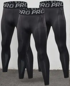 PRO Men's Contrast Binding Letter Tape Compression Leggings Casual Comfy Breathable Cool Dry High Stretch Pants for Daily Wear Springto Fathersdaygift Workout Clothes