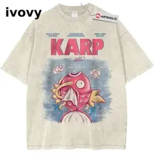 Jaws x Magikarp Pokemon Shirt,, PKM Shirt, Anime Shirt, Vintage T-Shirt Menswear Top Underwear Tshirt